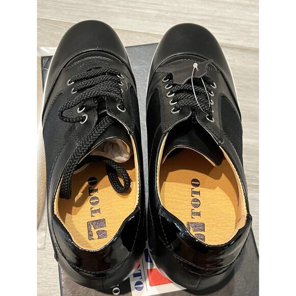 TOTO Men 8 A53272 3.2” Elevator Height Increasing Black Lace Up Sneaker Leather - Picture 7 of 10